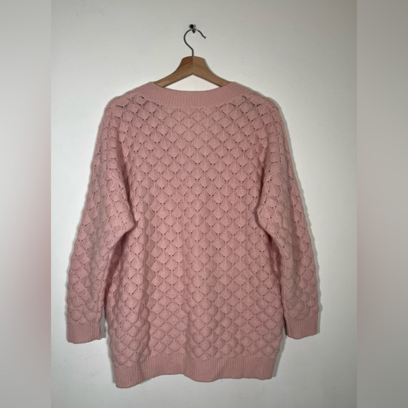 GARNET HILL CASHMERE OVERSIZED COCOON SILHOUETTE SWEATER IN LIGHT PINK SIZE S - Picture 7 of 9